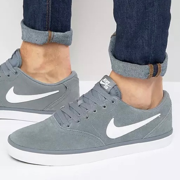 Nike | Shoes | Nike Sb Check Solar Cool Grey White Sneakers Shoes 15 |  Poshmark